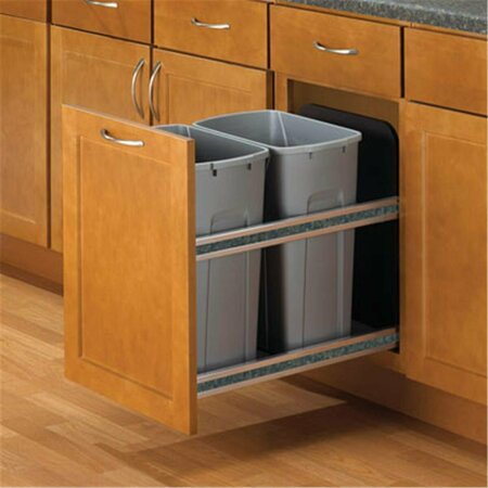 STICKY SITUATION 50Qt Soft Close, Door Mount Double Bins - Platinum ST2585214